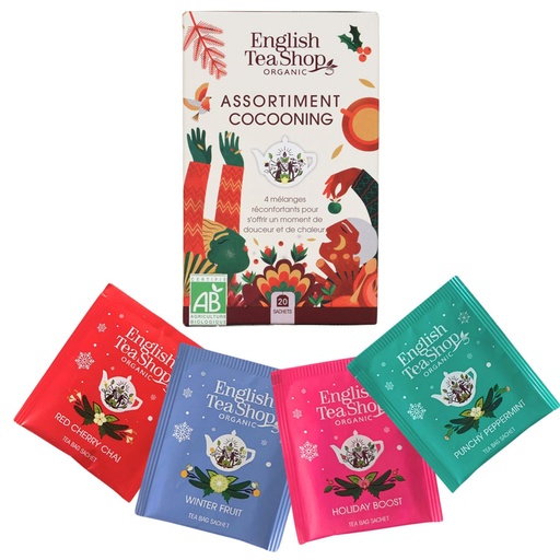 [U67290] Assortiment thés et infusions Cocooning d'Hiver Bio 20 sachets 