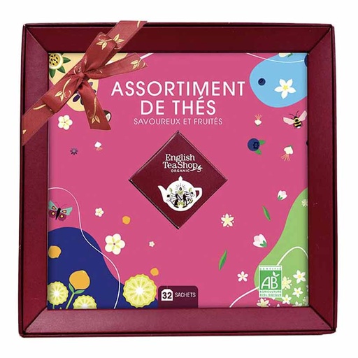 [U69133] Coffret cadeau thé bio - Assortiment de 32 sachets  